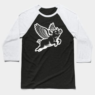 Flying Pig Oink Baseball T-Shirt